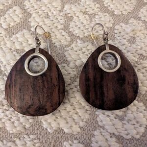 Silpada sterling silver Sonokeling wood dangle earrings